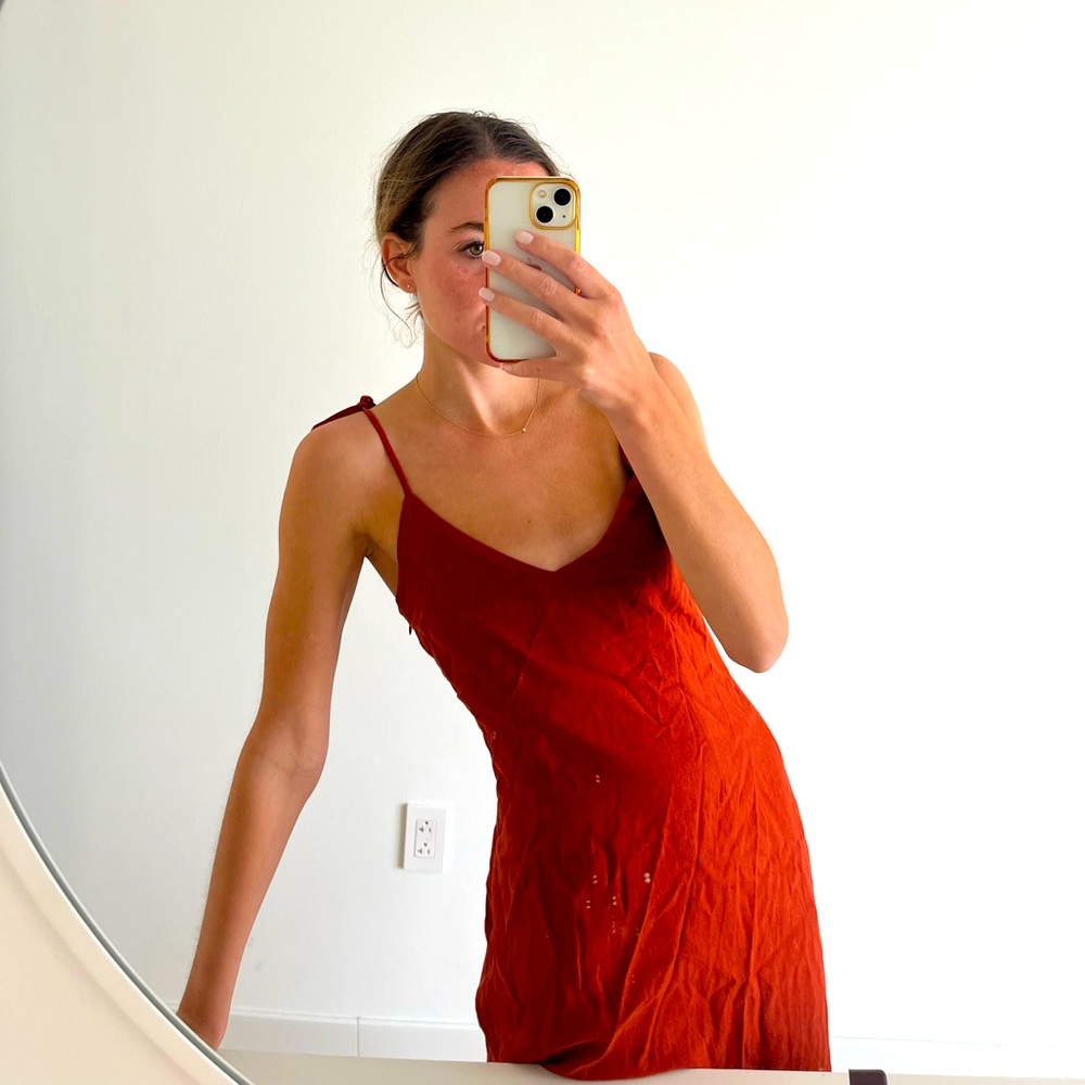 Sting Tie Strap MIDI Dress with slit